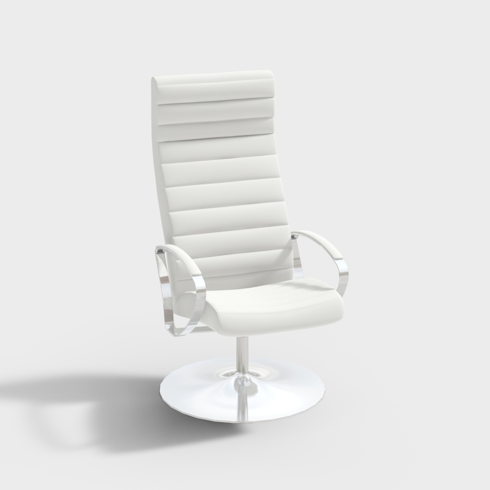 Urban Office Chair 3D Model – Low-Poly White Design