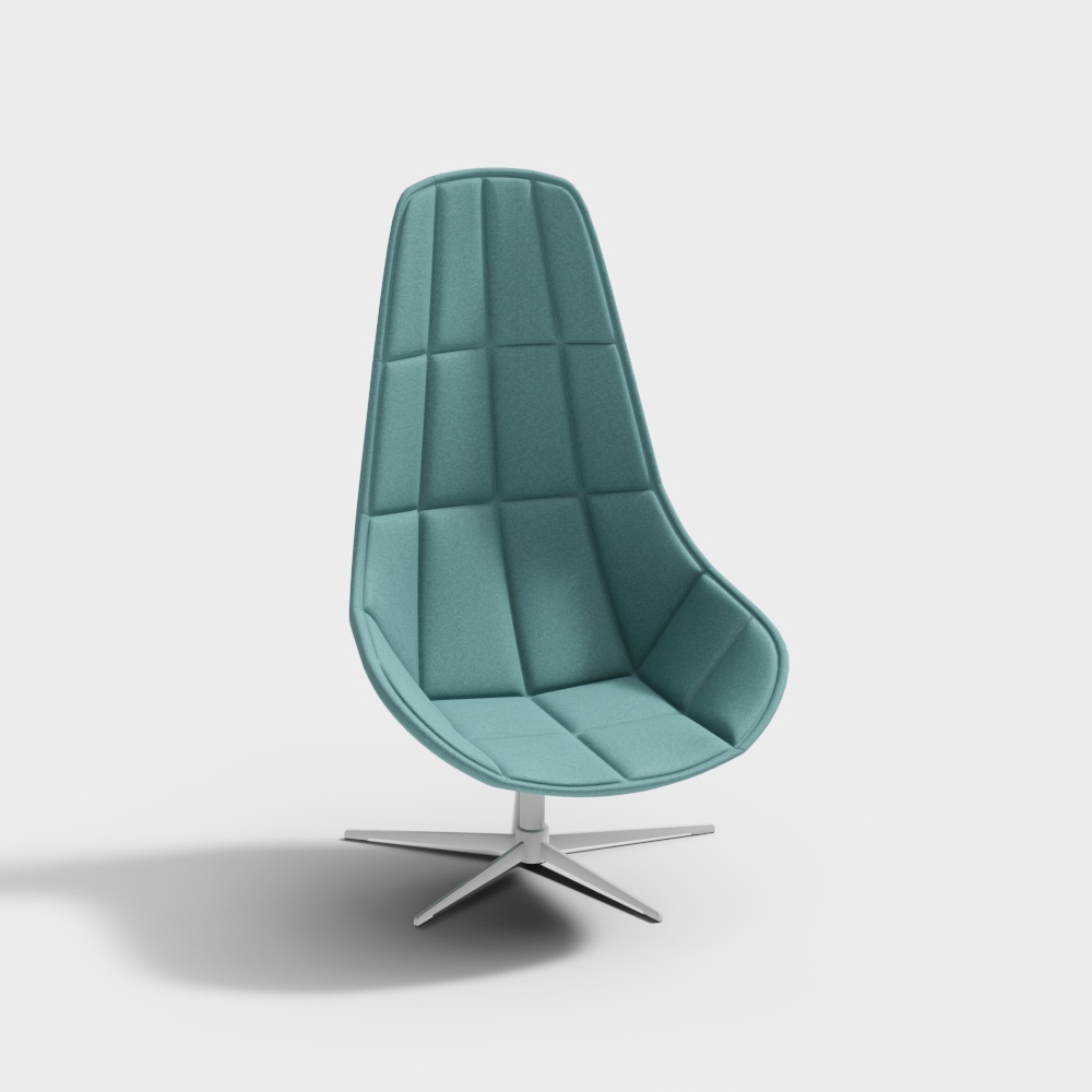 Future-Inspired Chair 3D Model – Low-Polygon, Green Finish
