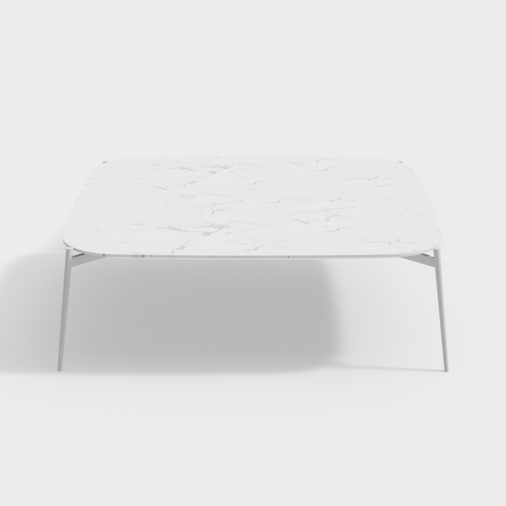 Stylish Marble Coffee Table 3D Model – Modern Minimalist Design