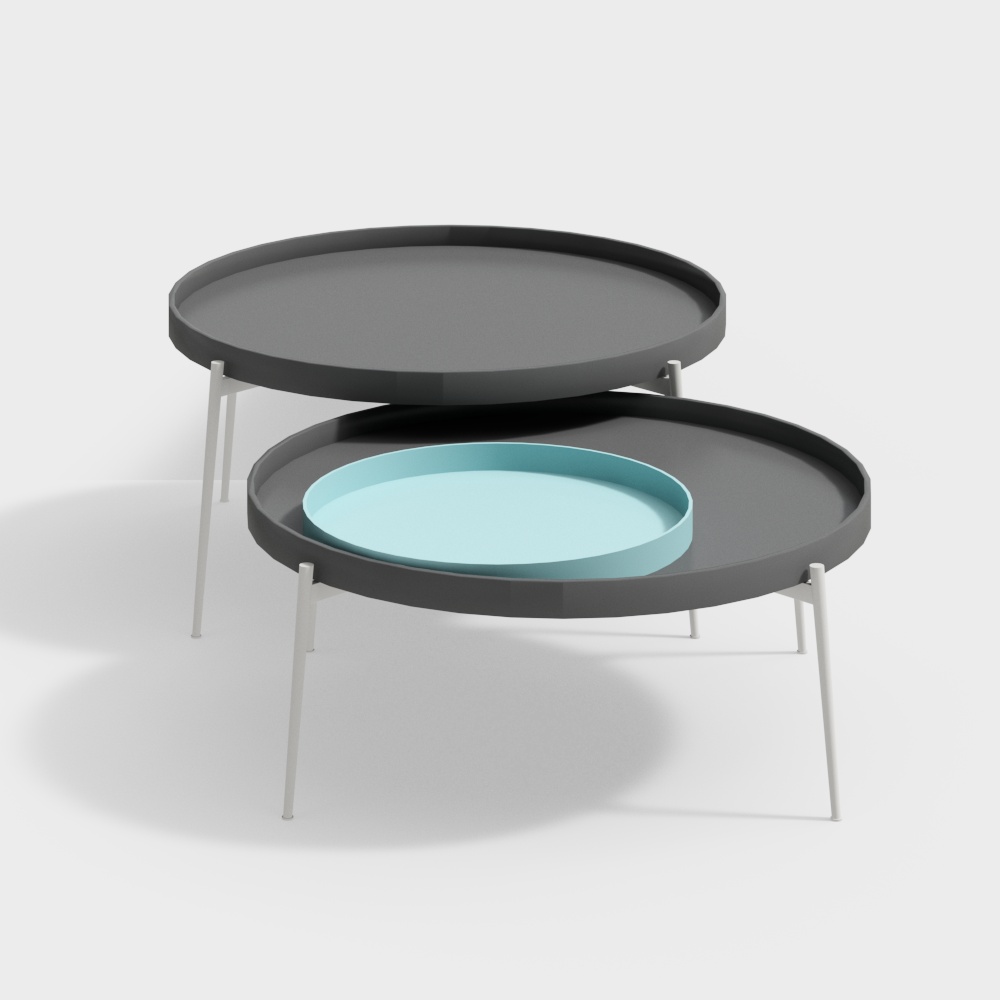 Shadow Coffee Table 3D Model – Minimalist Gray Design