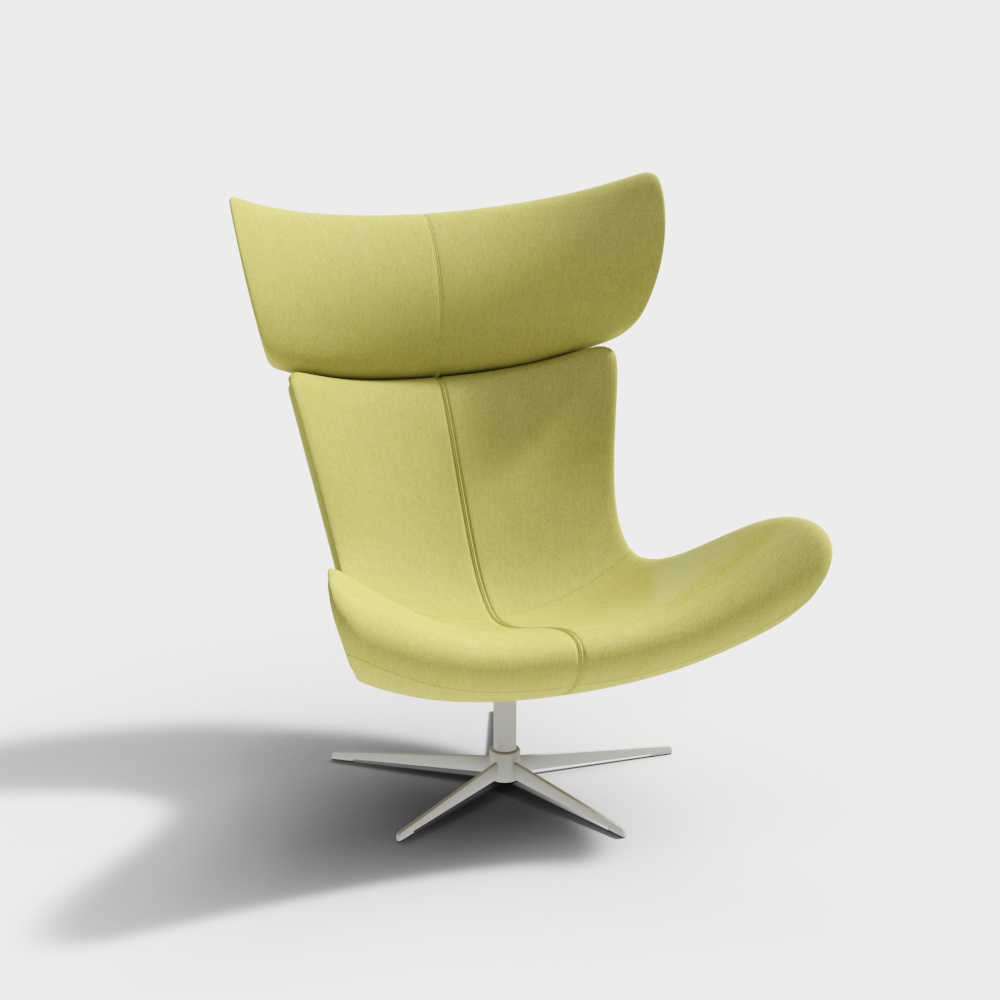 Green Relaxation Sofa Chair 3D Model – Low-Poly Interior