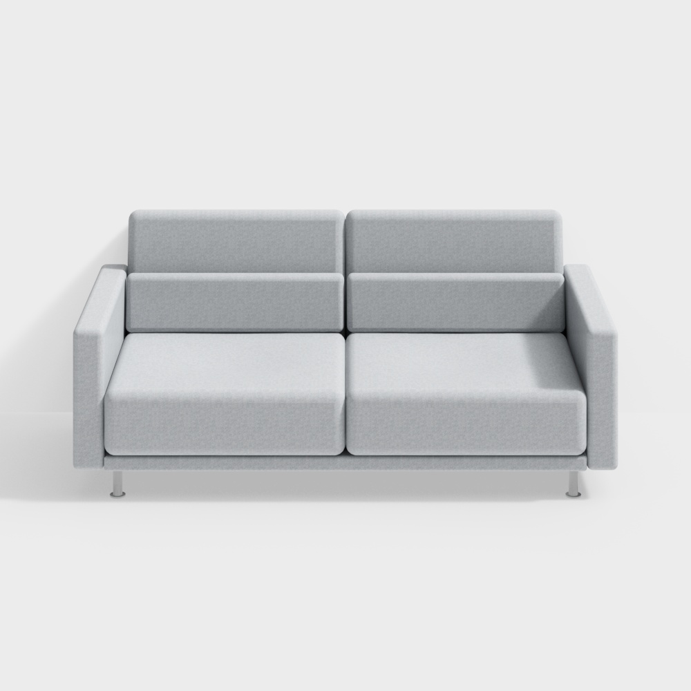 Minimalist 3D Sofa Model – Low-Polygon Gray Fabric