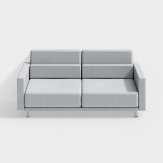 Minimalist Low-Polygon 3D Sofa Model