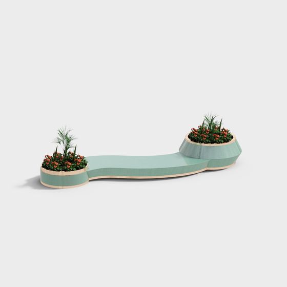 Curved Path Flower Bed 3D model for Creative Projects