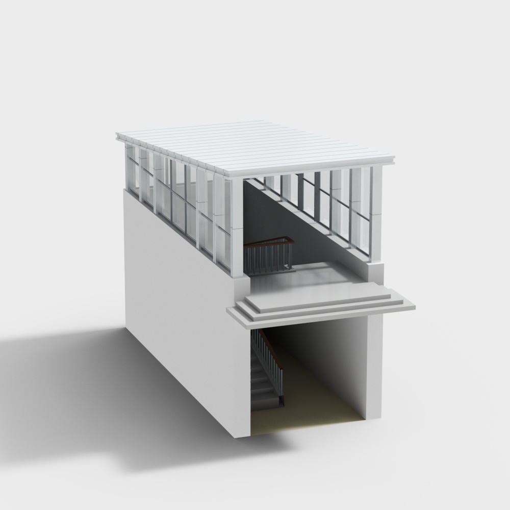 Simple subway station in residential area