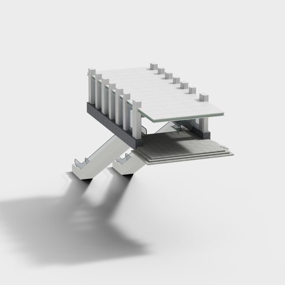 Futuristic Bridge Tower 3D model