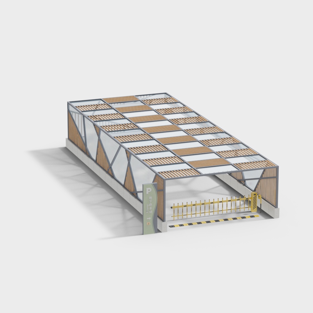 Modern Low-Poly Underground Parking Garage 3D model