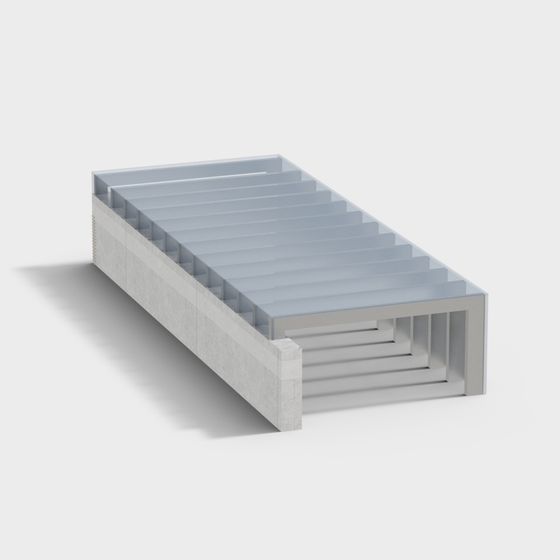 Stylish Concrete Staircase 3D model