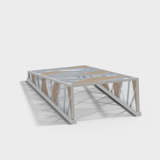 Futuristic Bridge Low Polygon 3D model