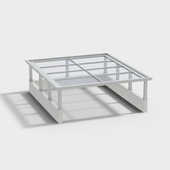 New Chinese-Style Underground Passage in Community 3D Model in Gray