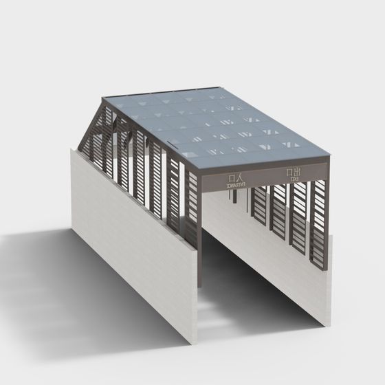 Urban Bridge Low-Polygon 3D Model