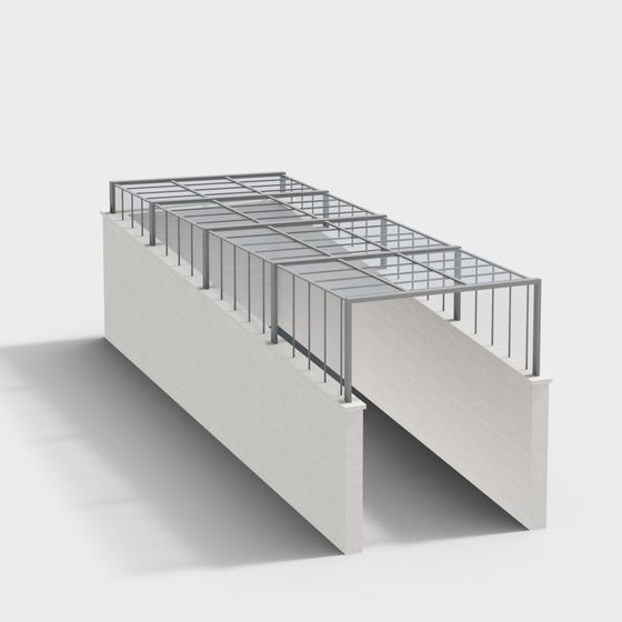 Urban Bridge 3D model - Low Poly Design