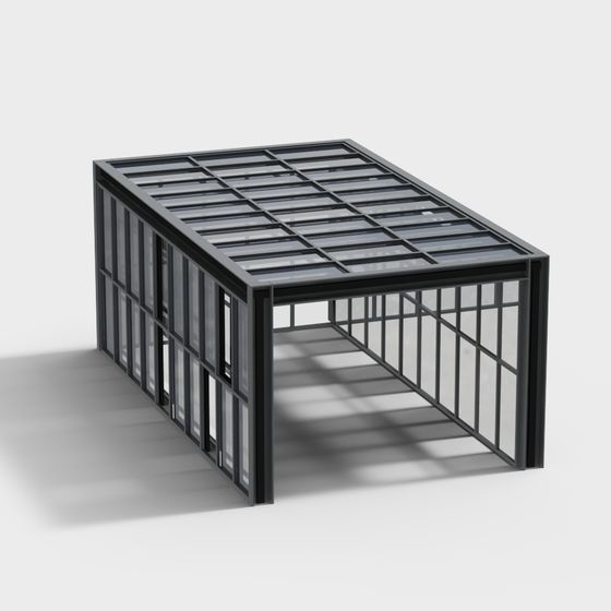 Black Chinese Style Underground Passage 3D Model
