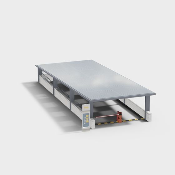 Stylish Low-Polygon Parking Lot 3D model