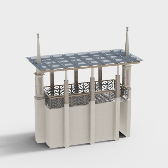 Stylish Pavilion 3D model with Low Poly Design