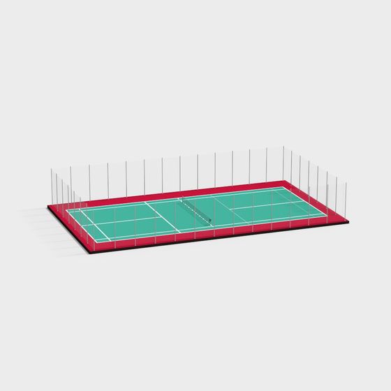 Low-Polygon Badminton Court 3D model