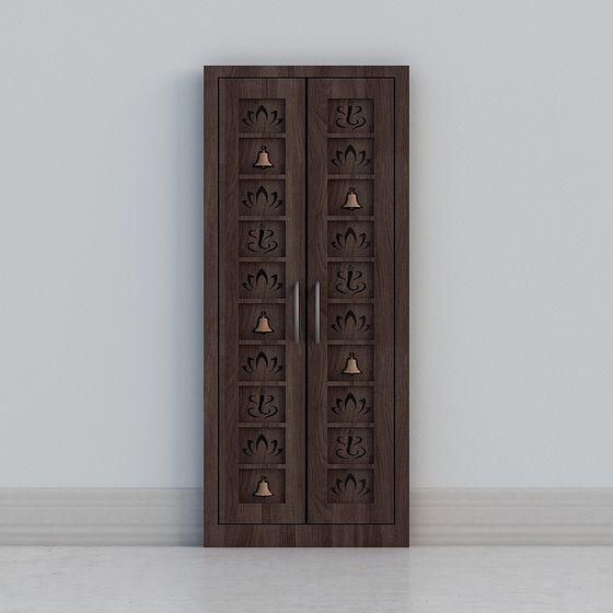 Lotus Bell Door 3D model with Eastern Charm