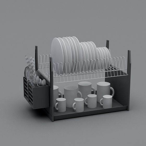 Minimalist Kitchen Utensil Rack 3D model