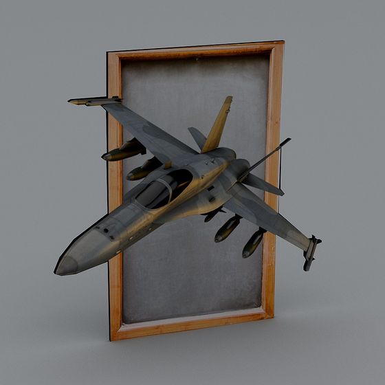 Realistic Low-Poly Fighter Jet Wall Art 3D model
