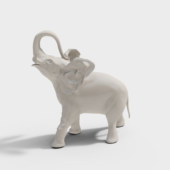 Charming Low-Polygon Baby Elephant 3D model