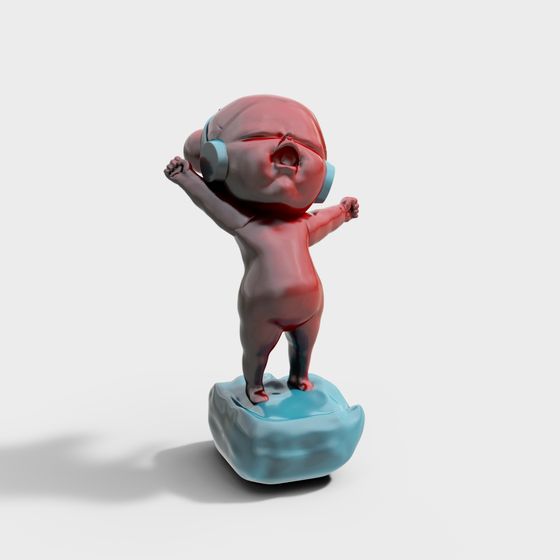 Vibrant 3D Singing Character Model 3D model