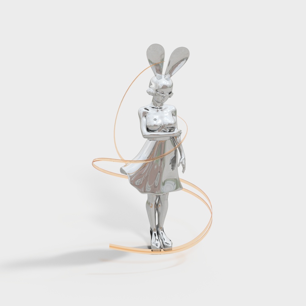 Charming Bunny Girl 3D model for Creative Design