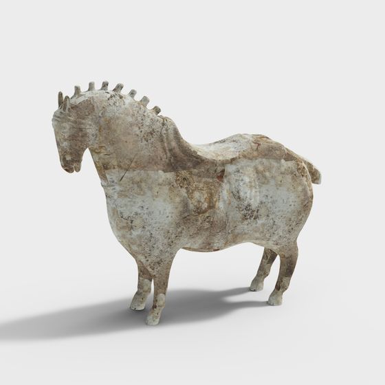 Ancient Style Ceramic Horse 3D model
