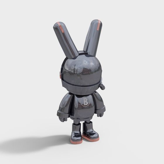 Futuristic Low-Poly Robot Bunny 3D model