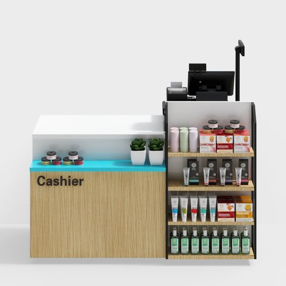 Modern Checkout Counter 3D model