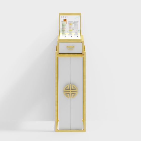 Elegant Oriental Display Cabinet 3D model