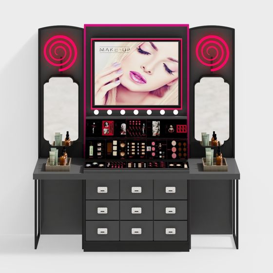 Stylish Makeup Vanity 3D model for Modern Aesthetics