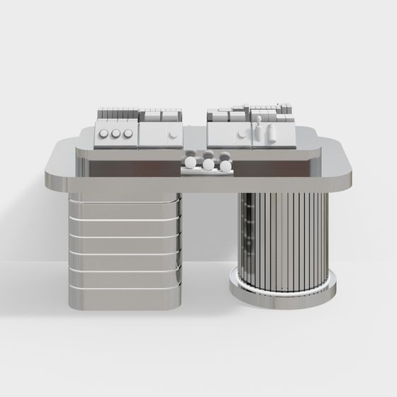 Futuristic Kitchen Island 3D model