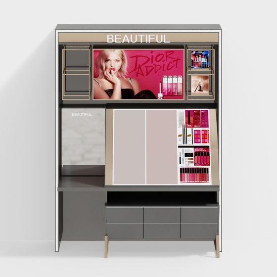 Elegant Makeup Display Cabinet 3D model
