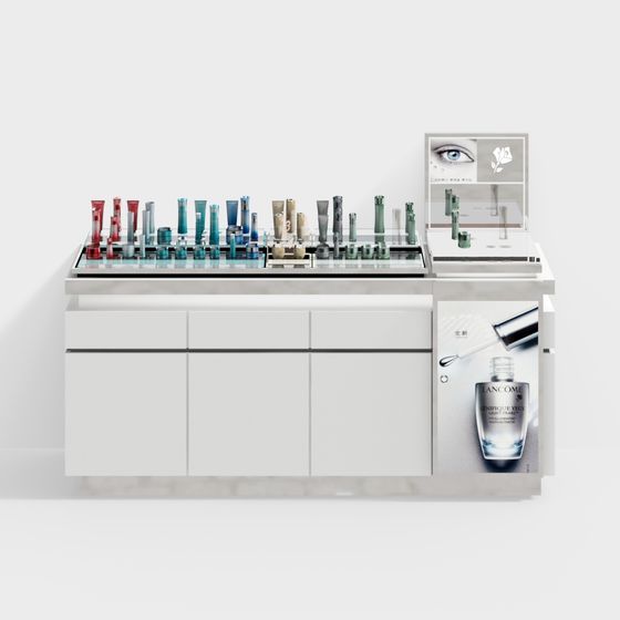 Minimalist Cosmetic Display Cabinet 3D model
