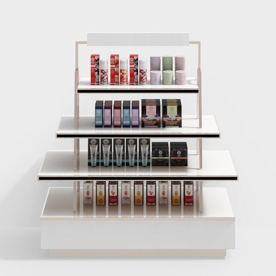Elegant Low-Poly Shelf Design 3D model for Cosmetics