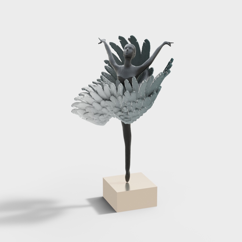 Winged Angel 3D Model with High Detail