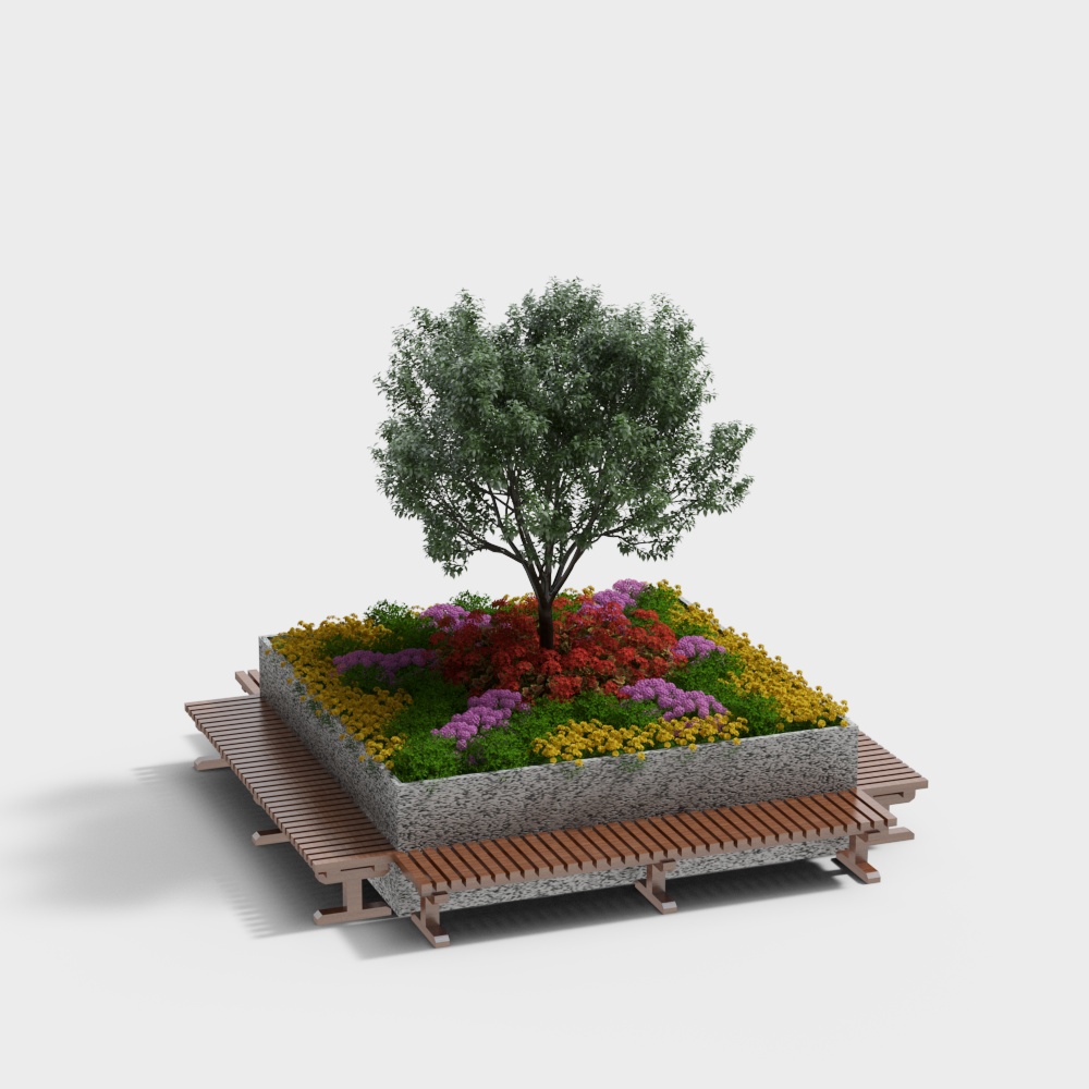 Landscape tree pool seating