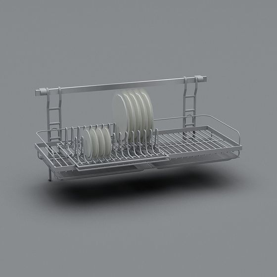 Modern Low-Polygon Dish Rack 3D model