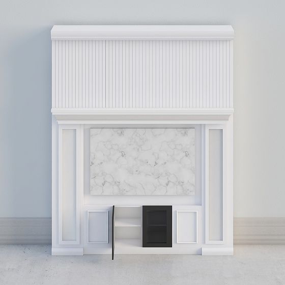 Urban Living Room Fireplace 3D model