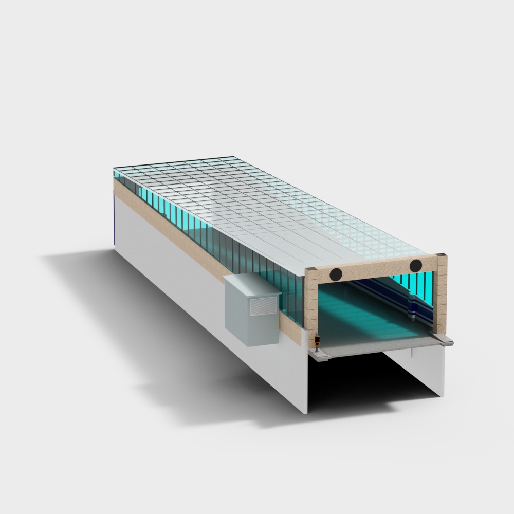 Modern subway station in office area