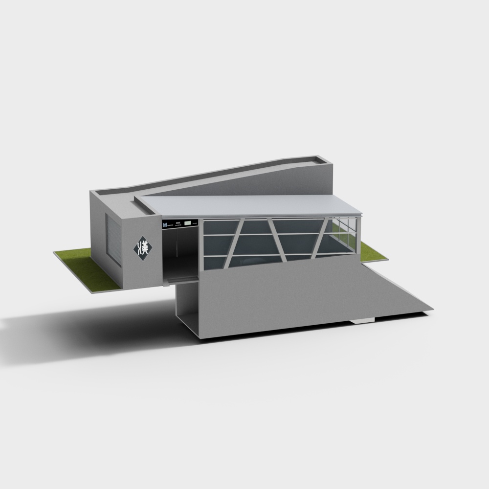 Simple subway station in office area