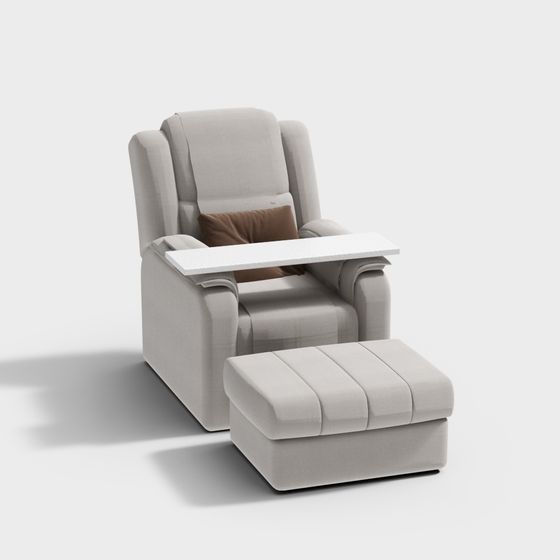 Nail Salon Manicure Sofa 3D Model in Gray