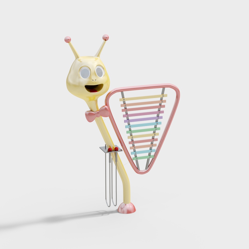 Charming Snail and Rainbow Piano 3D Model