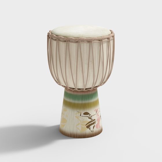 African-Inspired Drum 3D model for Creative Projects