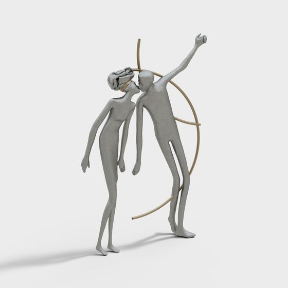Love Dance 3D model - Abstract Sculpture of Eternal Love
