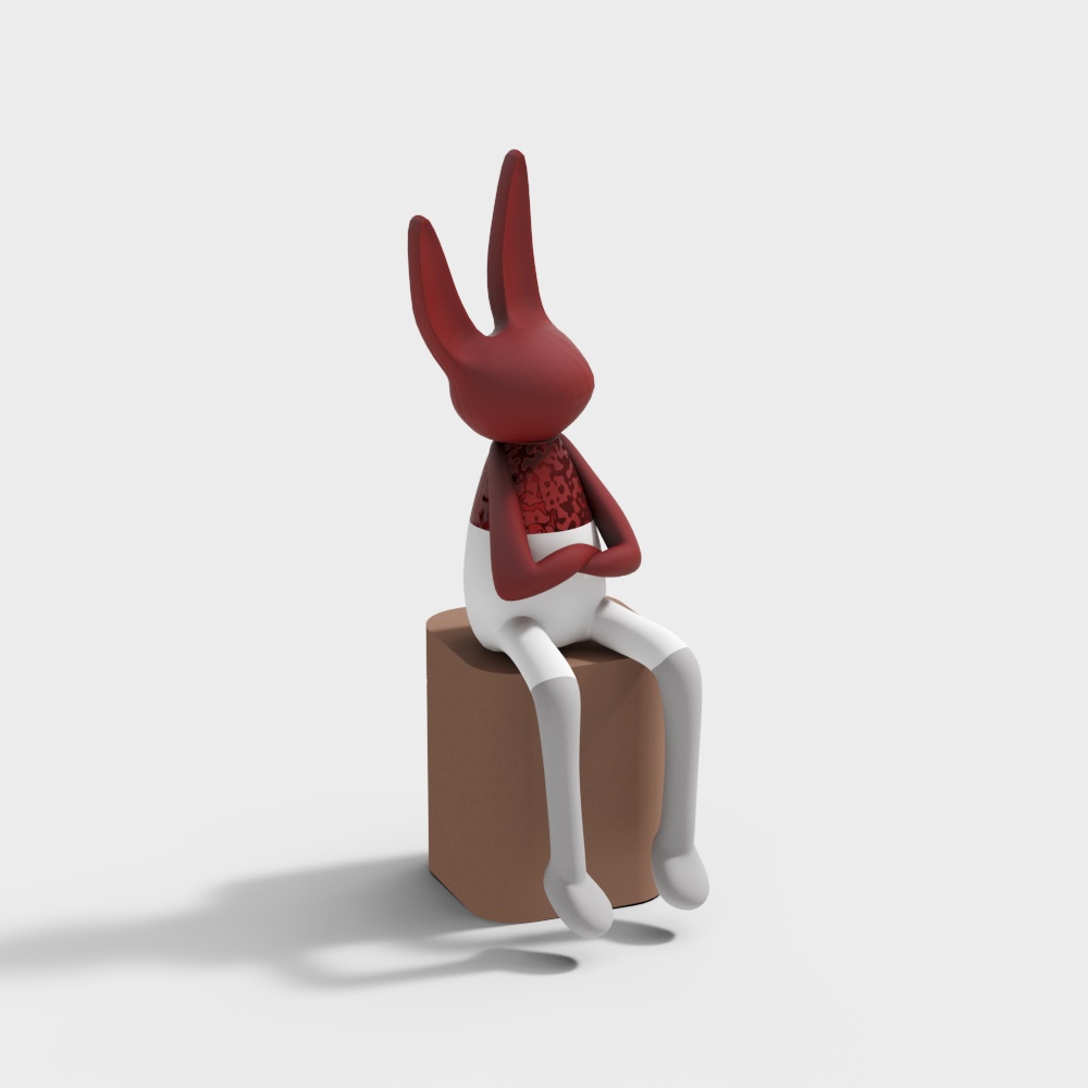 Rabbit Sitting Low-Poly 3D model