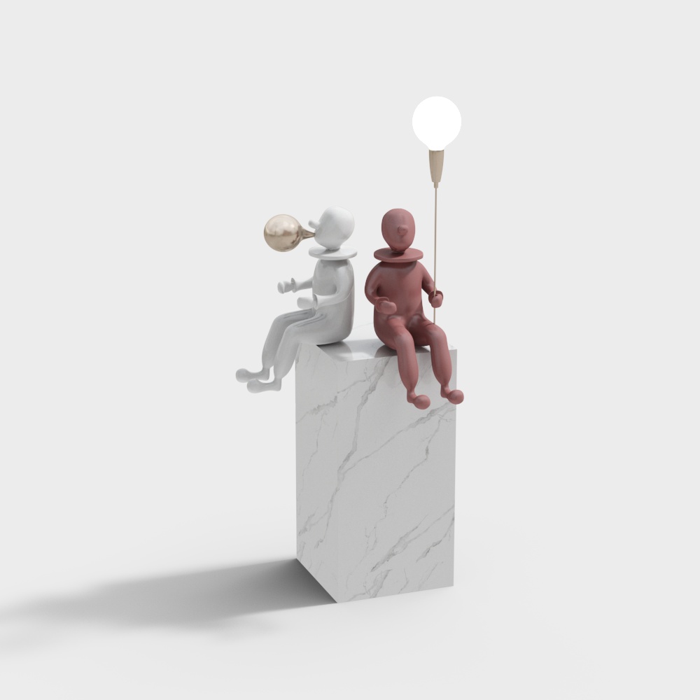 Red balloon doll sculpture ornaments