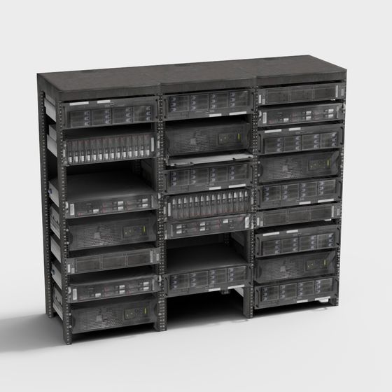High-Detail Server Rack 3D Model for Creative Projects