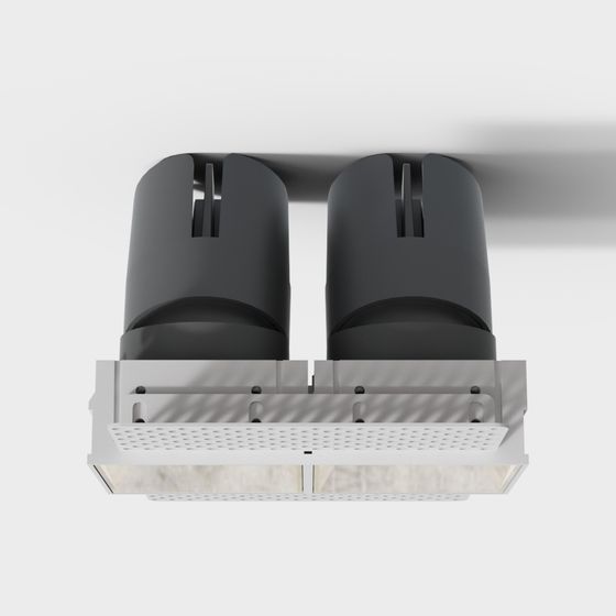 Stylish Dual Cylinder Light Fixture 3D model