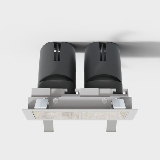 Stylish Dual Cylinder Pendant Light 3D model